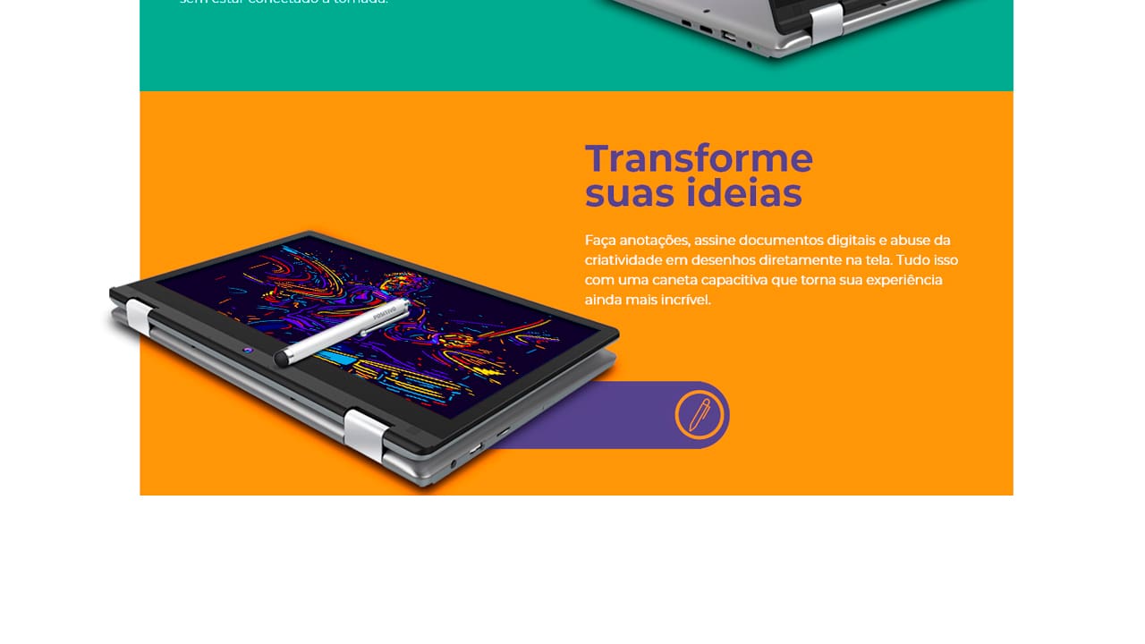 Notebook 2 em 1 Positivo DUO C464D Intel® Celeron® Dual Core Windows 11 Home 11" - Cinza