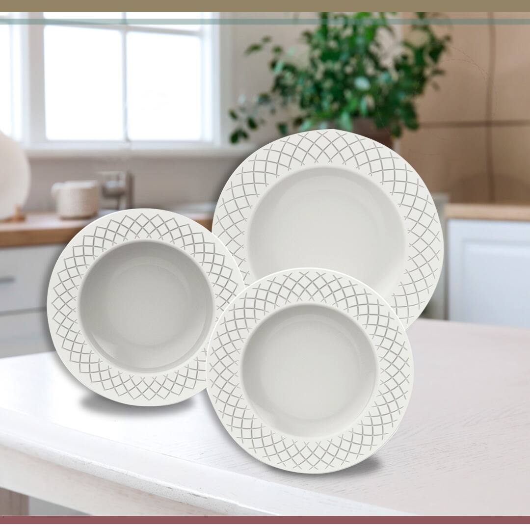 Conjunto Pratos Tramontina Ingrid 12 peças Branco