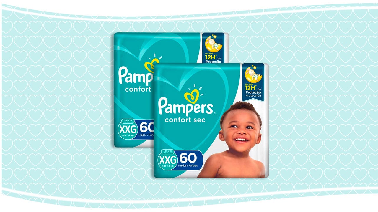 Fralda Pampers Confort Sec canais gel