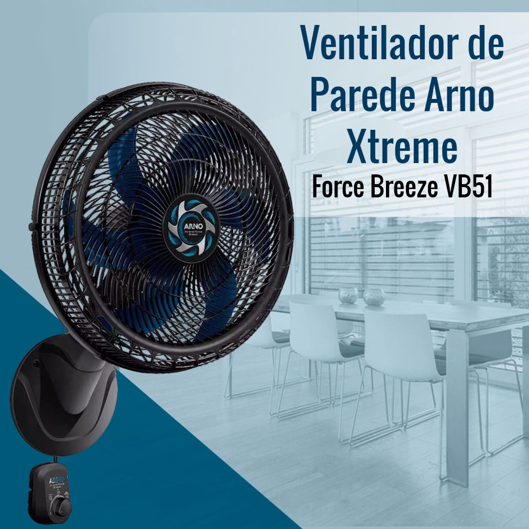 Ventilador de Parede Arno Xtreme Force Breeze VB51 Preto