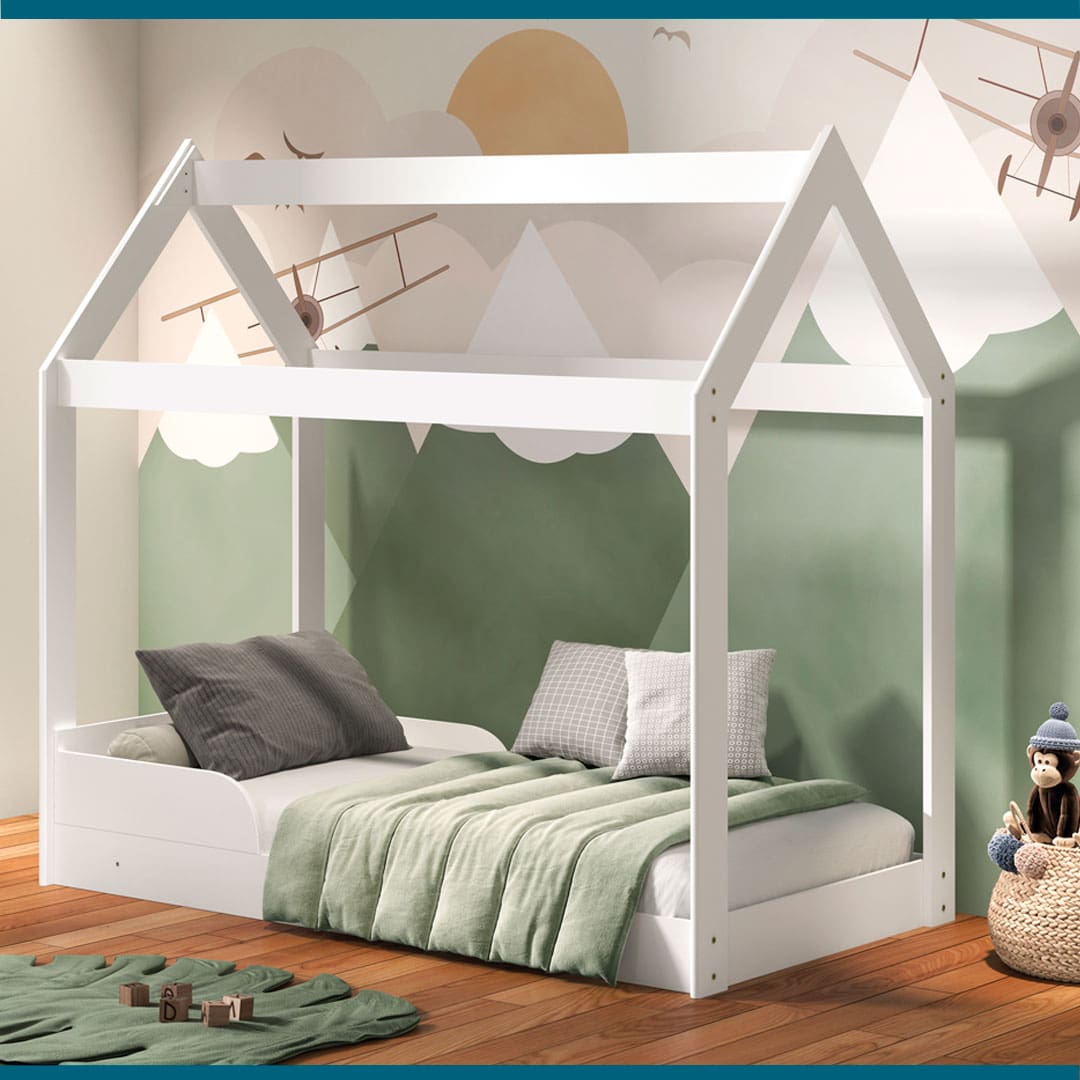 Cama Infantil Barreto Montessoriana Encanto Branca