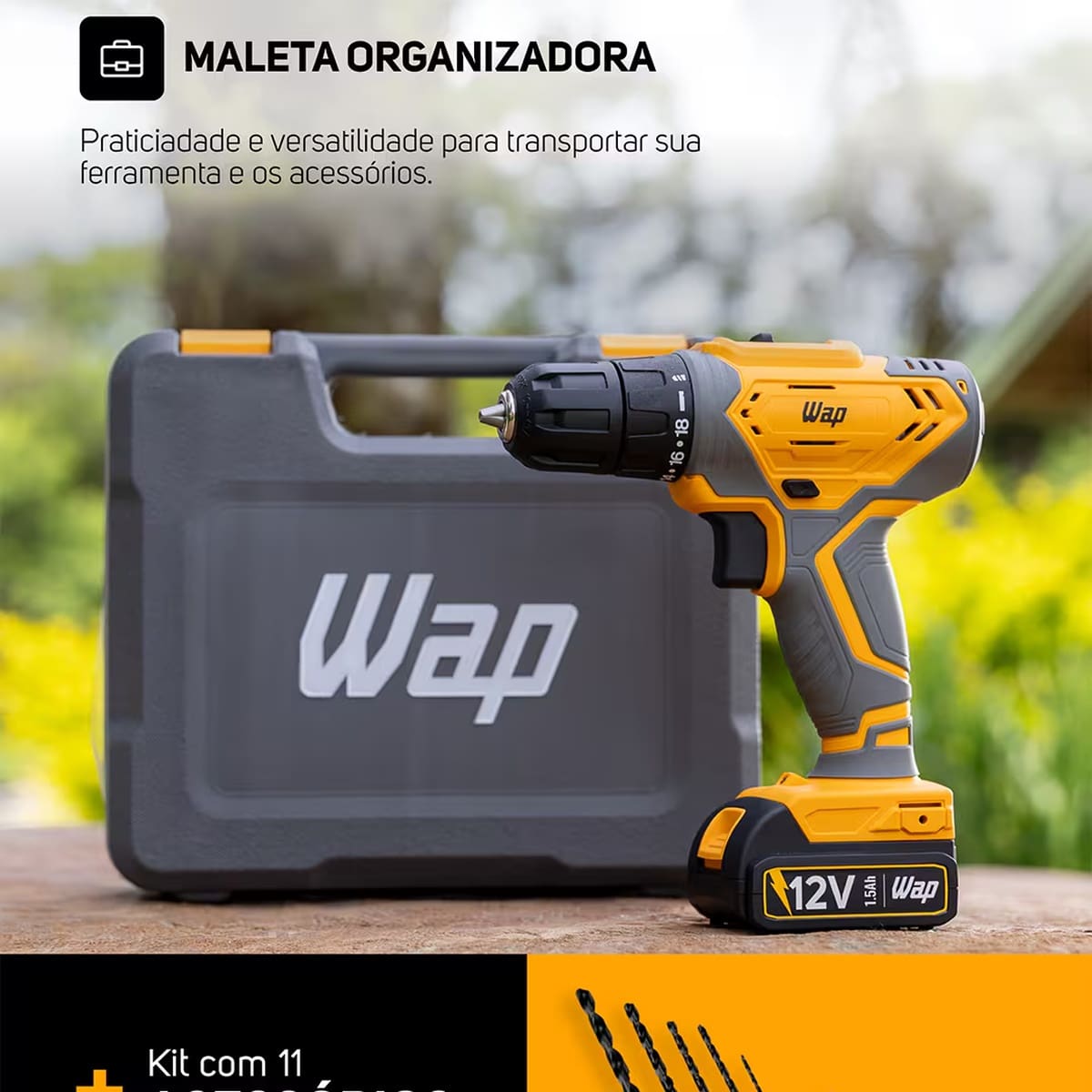 Parafusadeira e Furadeira WAP WF12K3.2 Bateria 12V Bivolt