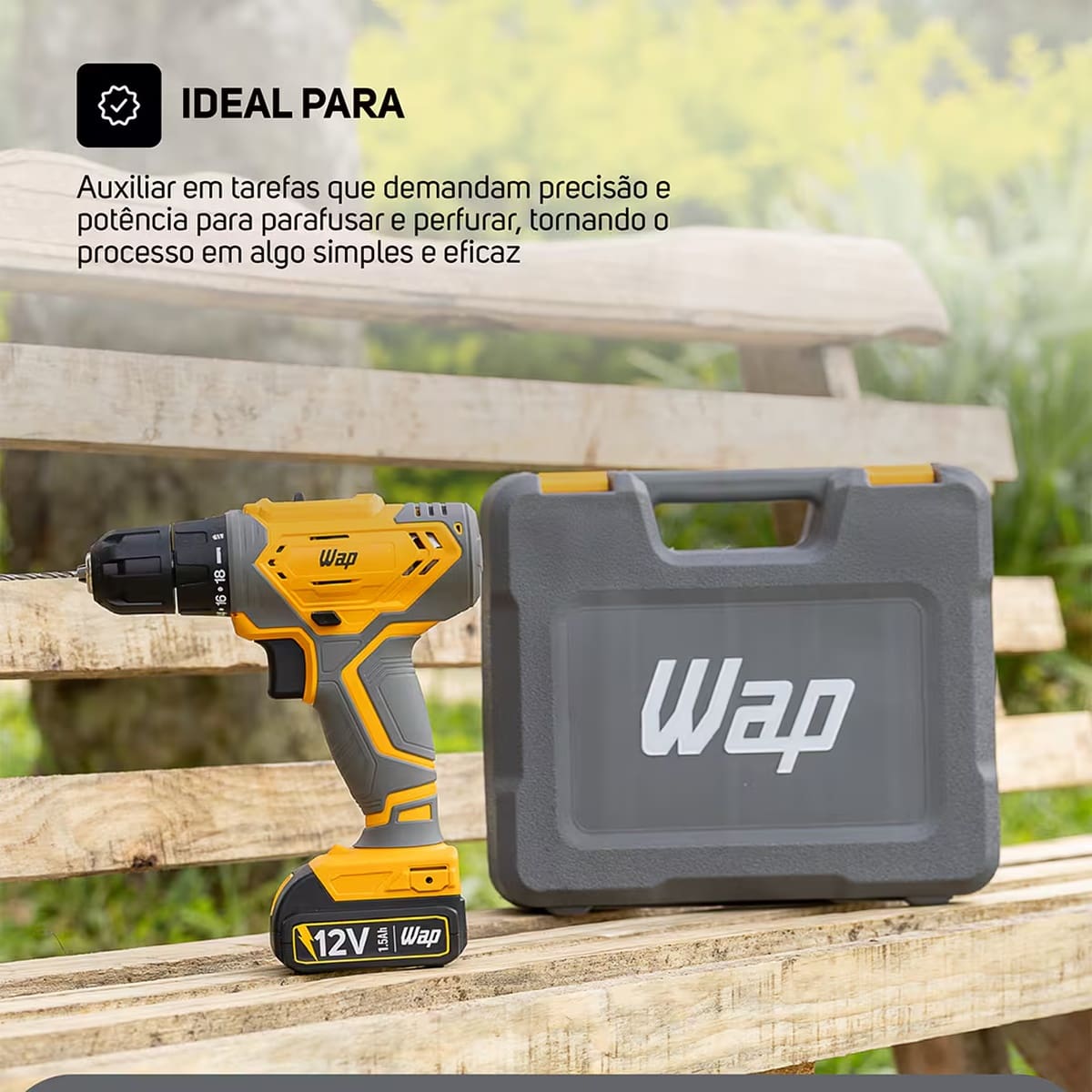 Parafusadeira e Furadeira WAP WF12K3.2 Bateria 12V Bivolt