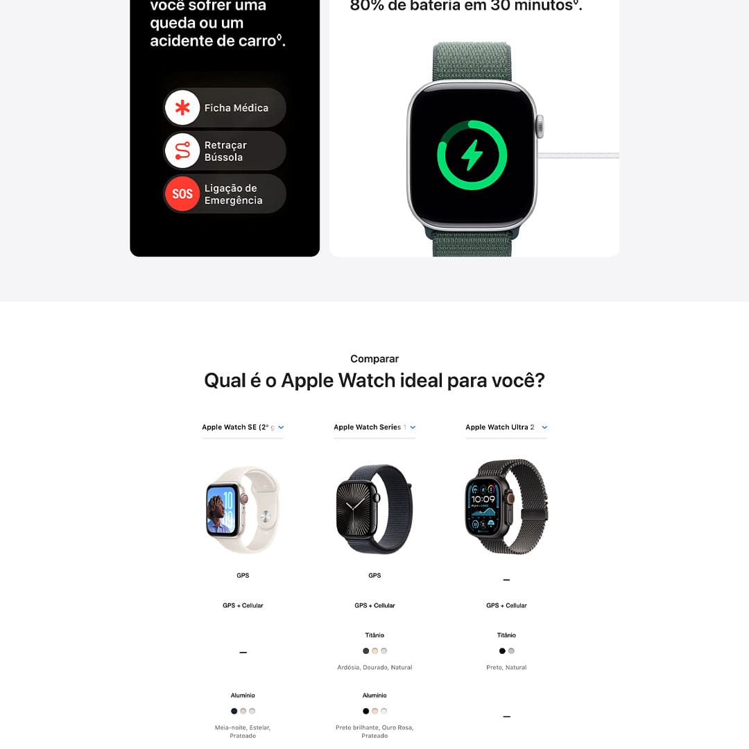 Conheça o Apple Watch Series 10. Com área de tela maior em um design mais fino e leve, recursos avançados de saúde e boa forma e recarga mais rápida.