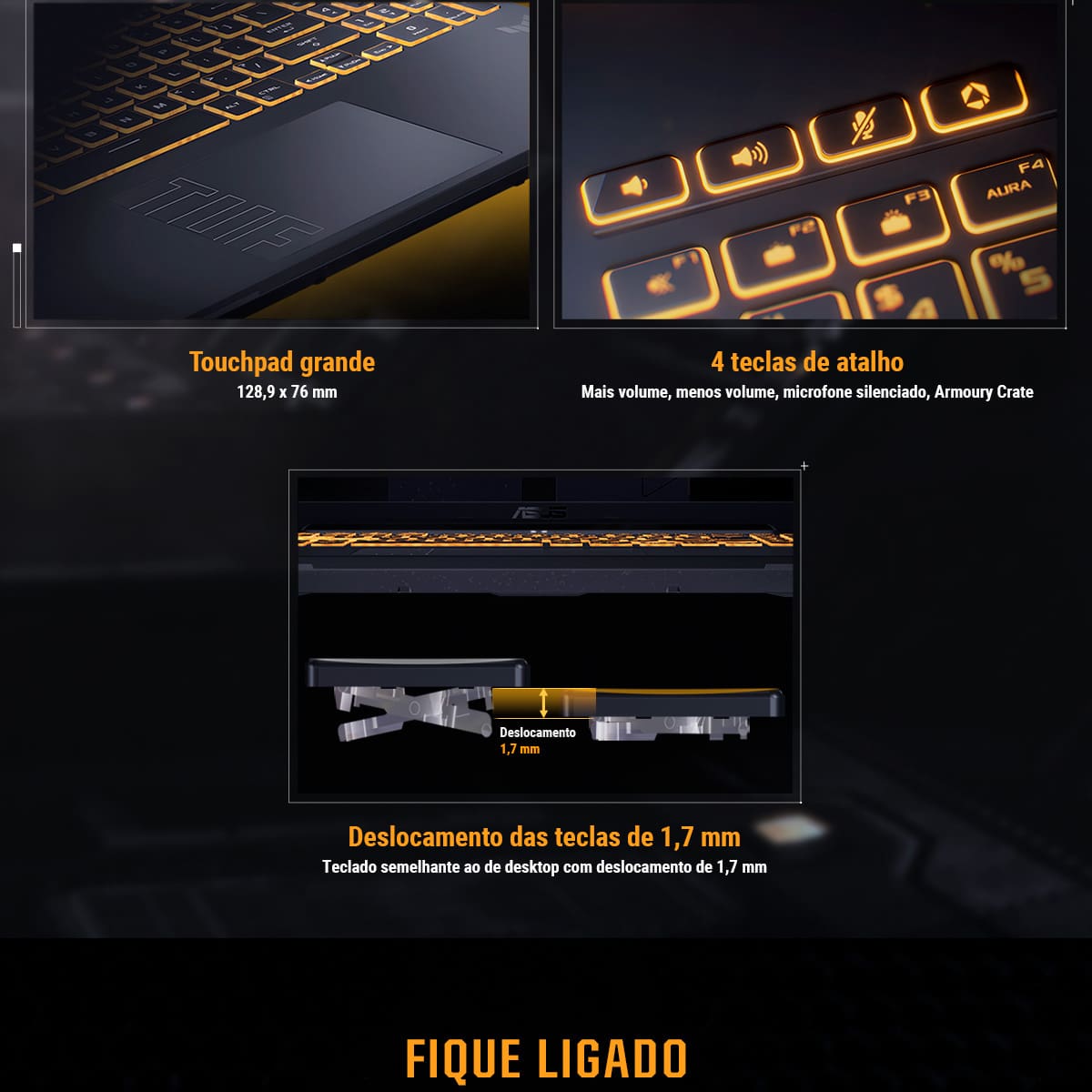 Notebook Gamer 16” Asus TUF Gaming F16 FX607VJ-RL002 Intel Core 5 210H