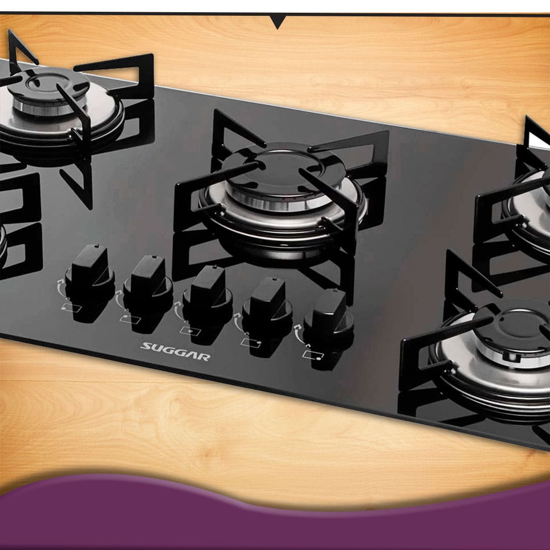 Cooktop Gás 5 Bocas Suggar FG5005VP limpeza segurança