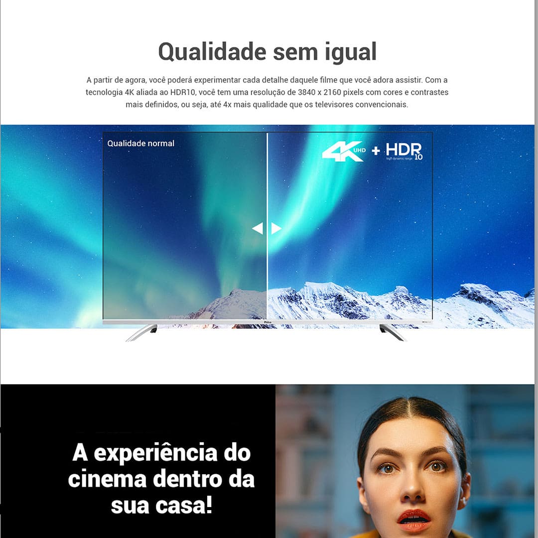 Smart TV 58" LED UHD 4K Philco PTV58GAGSKSBL