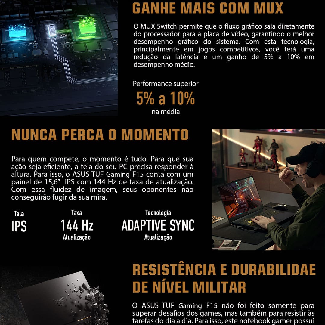 Desempenho Avassalador Placa de vídeo NVIDIA® GeForce® RTX™ 3050: Desfrute de gráficos incrivelmente realistas e jogabilidade mais fluida, mesmo em jogos com configurações elevadas. Processador Intel® Core™ i7: Libere todo o seu potencial com um processamento ultrarrápido e multitarefas eficiente. 8 GB de memória RAM expansível: Fluidez do sistema jogos sem travamentos. Armazenamento SSD de 512 GB: Seus jogos, arquivos e programas com rapidez surpreendente.