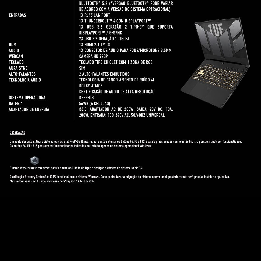 Desempenho Avassalador Placa de vídeo NVIDIA® GeForce® RTX™ 3050: Desfrute de gráficos incrivelmente realistas e jogabilidade mais fluida, mesmo em jogos com configurações elevadas. Processador Intel® Core™ i7: Libere todo o seu potencial com um processamento ultrarrápido e multitarefas eficiente. 8 GB de memória RAM expansível: Fluidez do sistema jogos sem travamentos. Armazenamento SSD de 512 GB: Seus jogos, arquivos e programas com rapidez surpreendente.