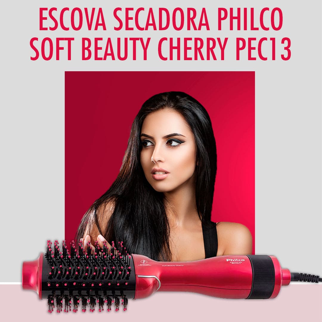 Escova Secadora Philco Soft Beauty Cherry PEC13