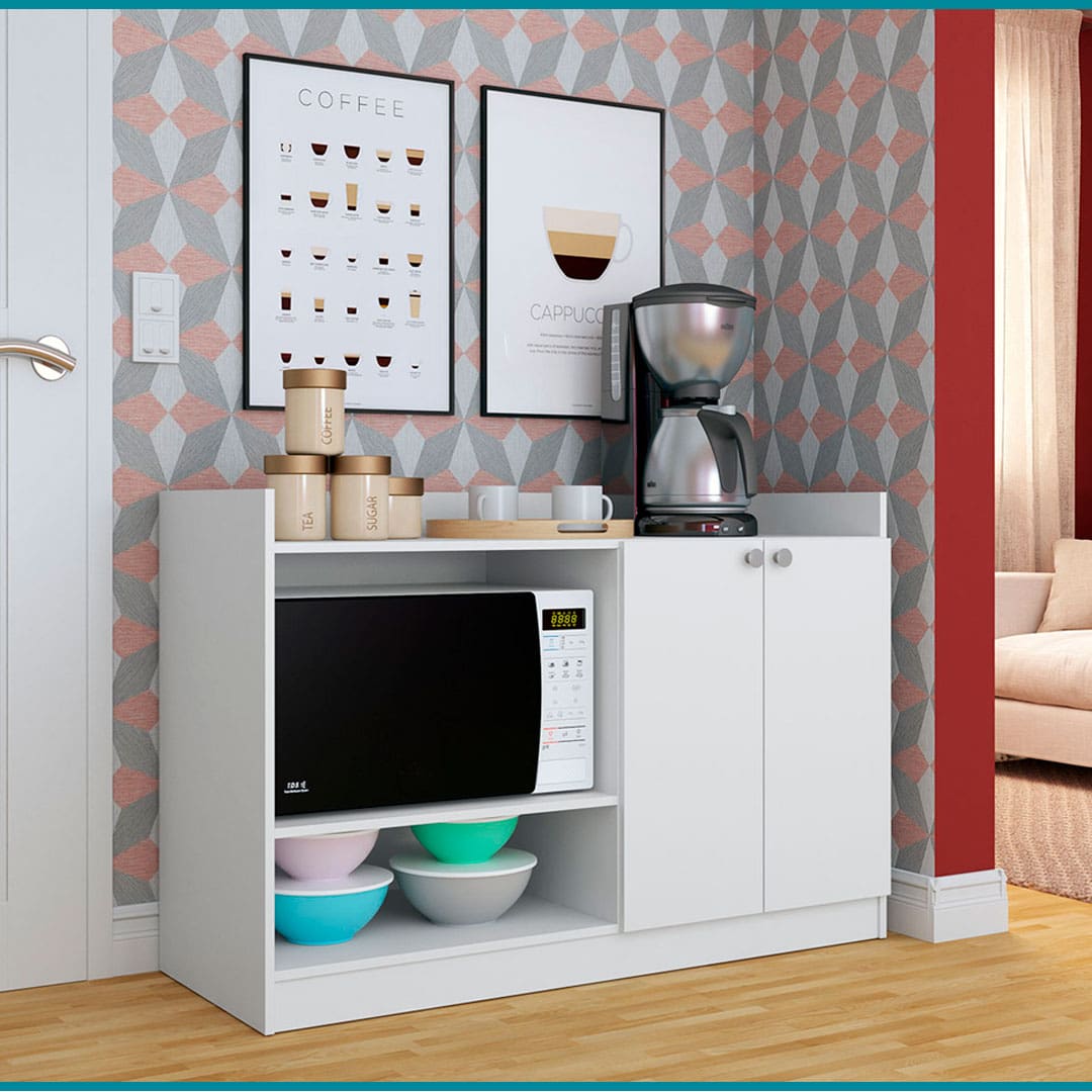 Balcão Micro-ondas Nova Móbile Classic 2 Portas 2 Prateleiras