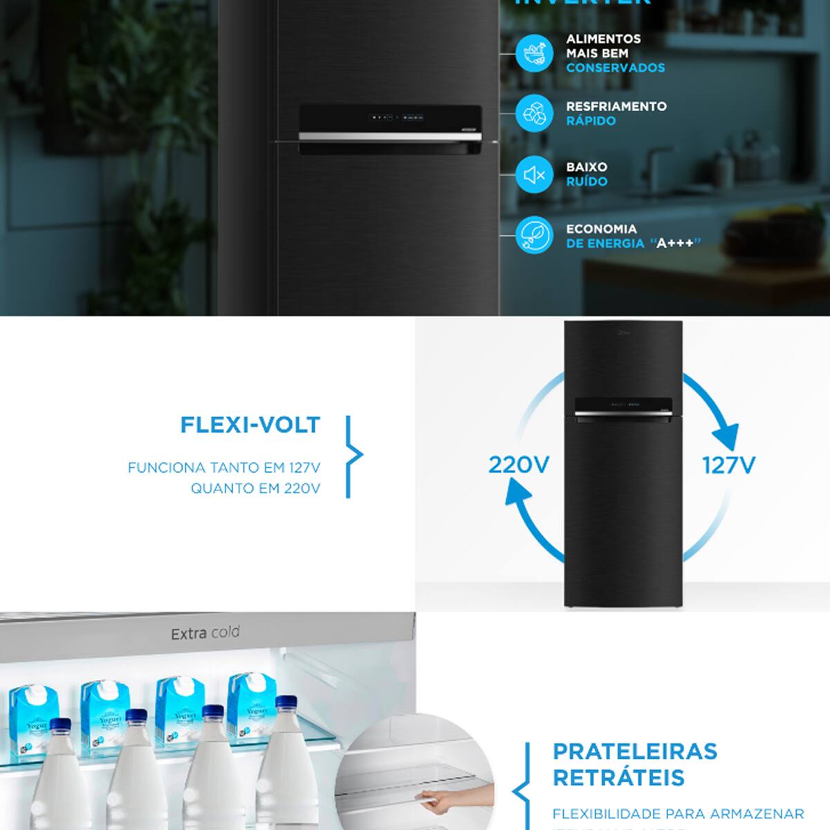 Geladeira Midea Frost Free Duplex 473 Litros