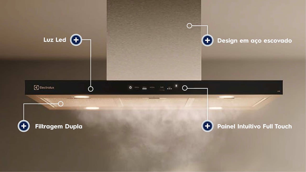 Desempenho avançado para sua cozinha A Coifa de Parede Electrolux 60cm Inox Experience CE6TF garante alto poder de sucção, eliminando fumaças e gorduras em menos de 2 minutos. Com painel Full Touch, o controle das funções é simples e intuitivo, oferecendo eficiência na renovação do ar e um ambiente sempre agradável.