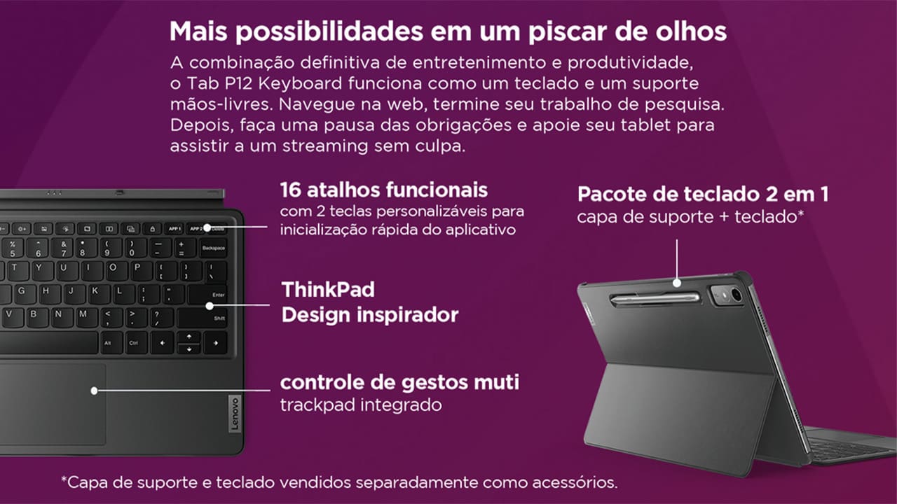 Tablet Lenovo P12 com Tela 12.7”