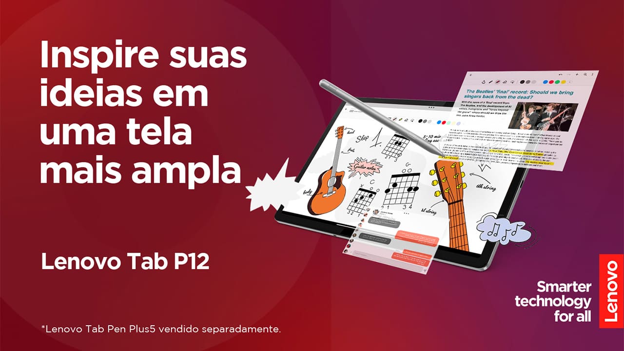 Tablet Lenovo P12 com Tela 12.7”