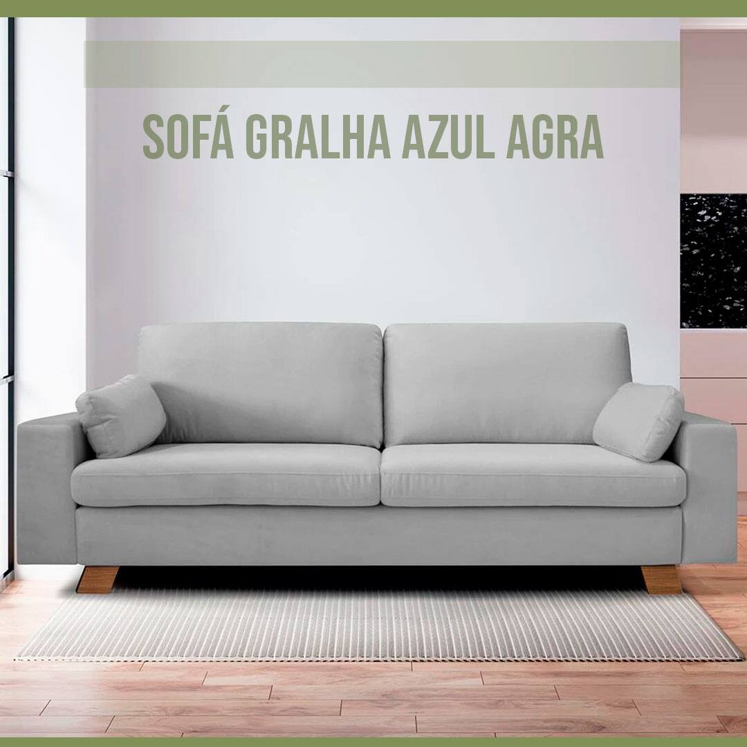 Sofá 3 Lugares Gralha Azul Agra em Ponto