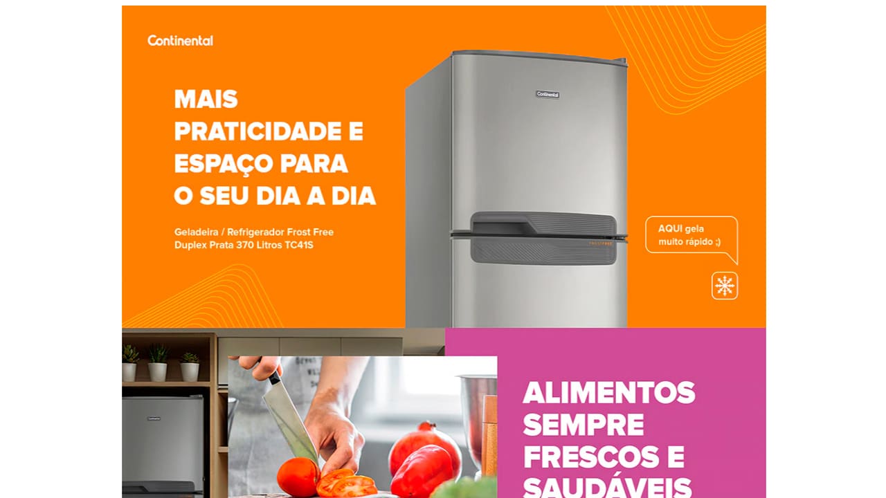 Geladeira Duplex Continental TC41S 370L Prata