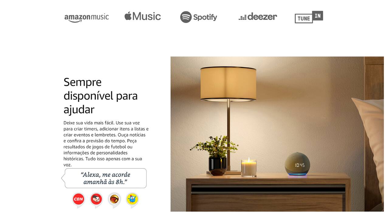Smart Speaker Amazon Echo Dot 4ª Geração com Relógio Azul