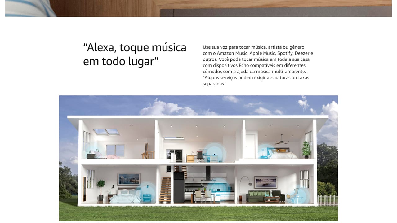 Smart Speaker Amazon Echo Dot 4ª Geração com Relógio Azul