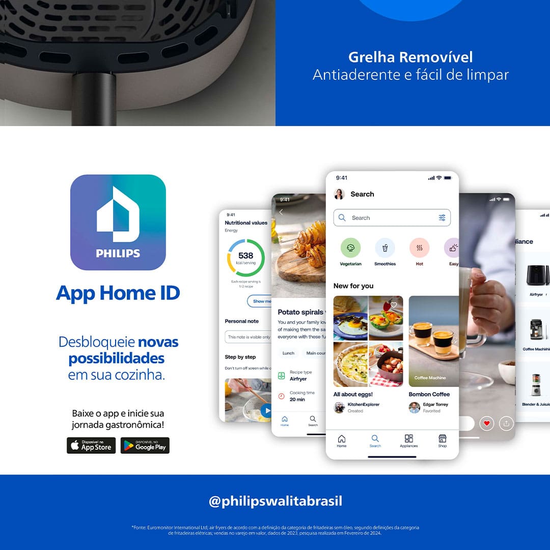 Fritadeira Elétrica Air Fryer Philips Walita
