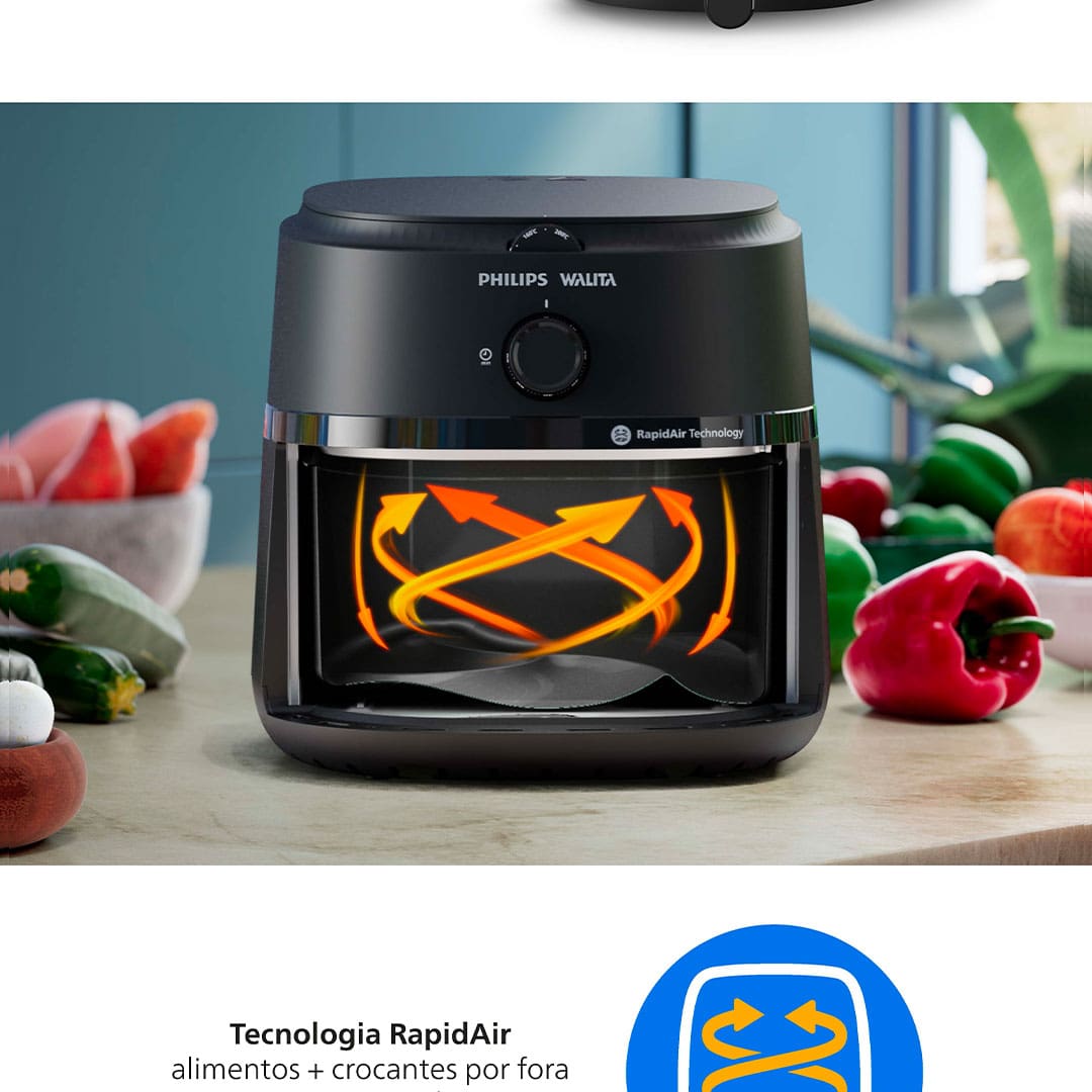 Fritadeira Elétrica Air Fryer Philips Walita