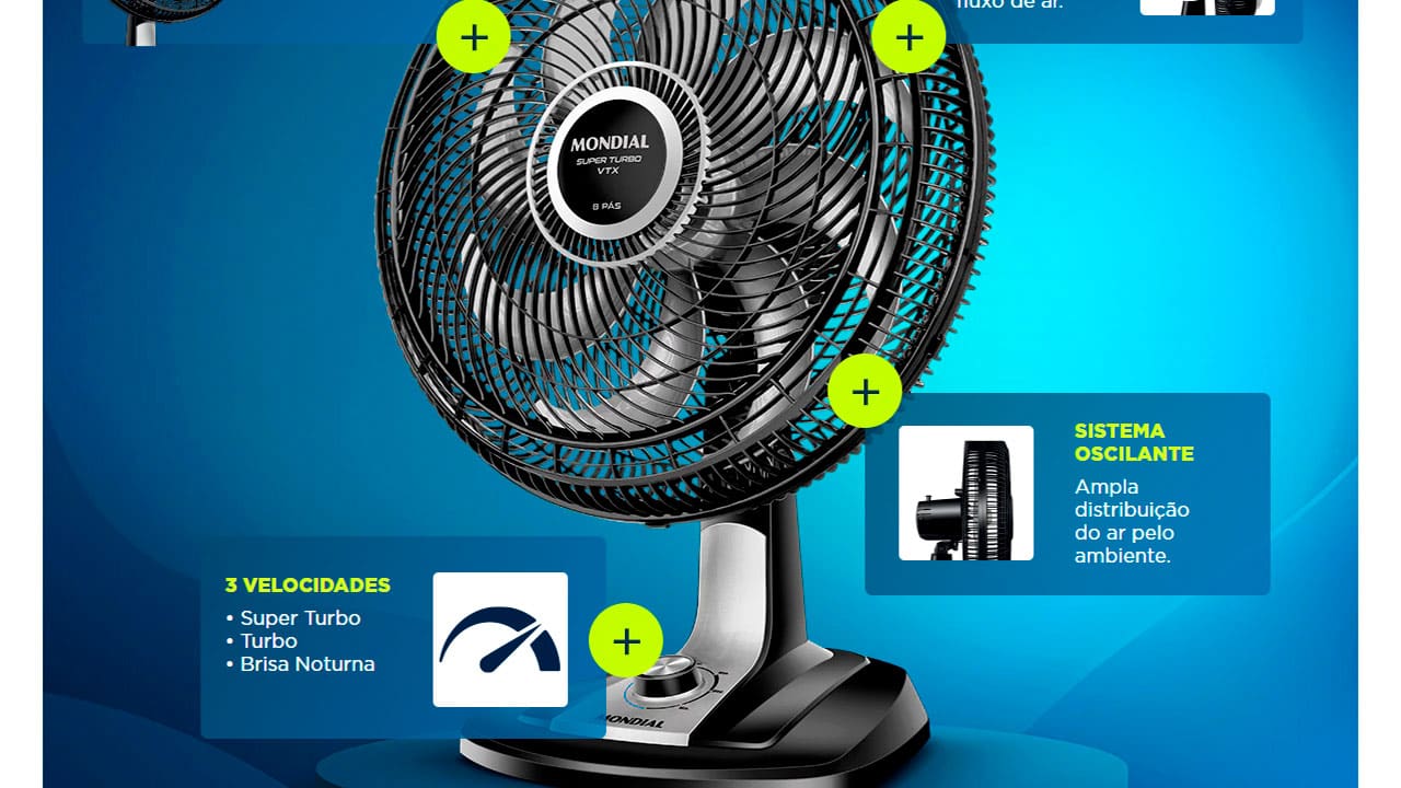 Ventilador De Mesa 40cm Mondial Super Turbo | Extra