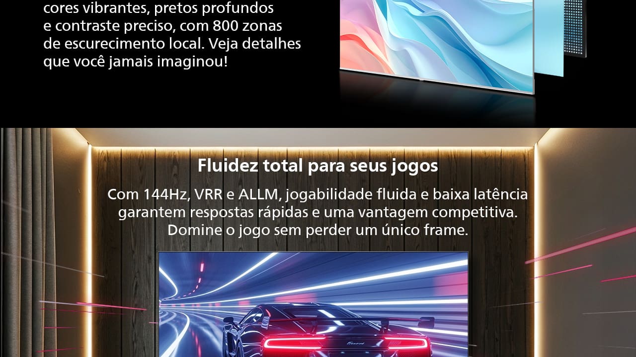 Smart TV 100” 4K Philips 100MLED801 QD MiniLED