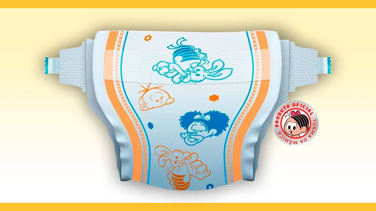 Fralda Turma Mônica Baby Jumbo tecnologia
