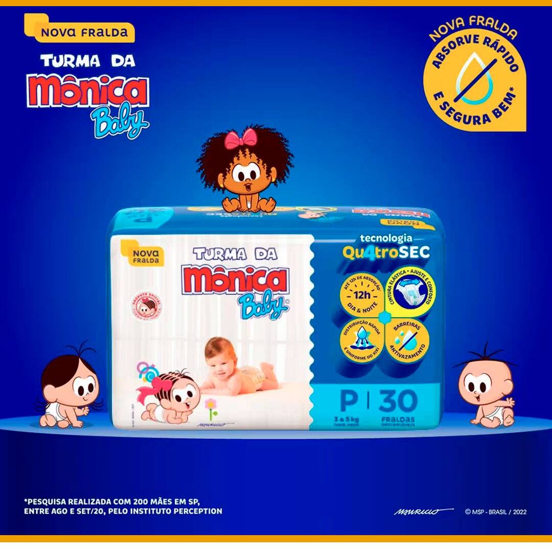 Fralda Turma Mônica Baby Jumbo P