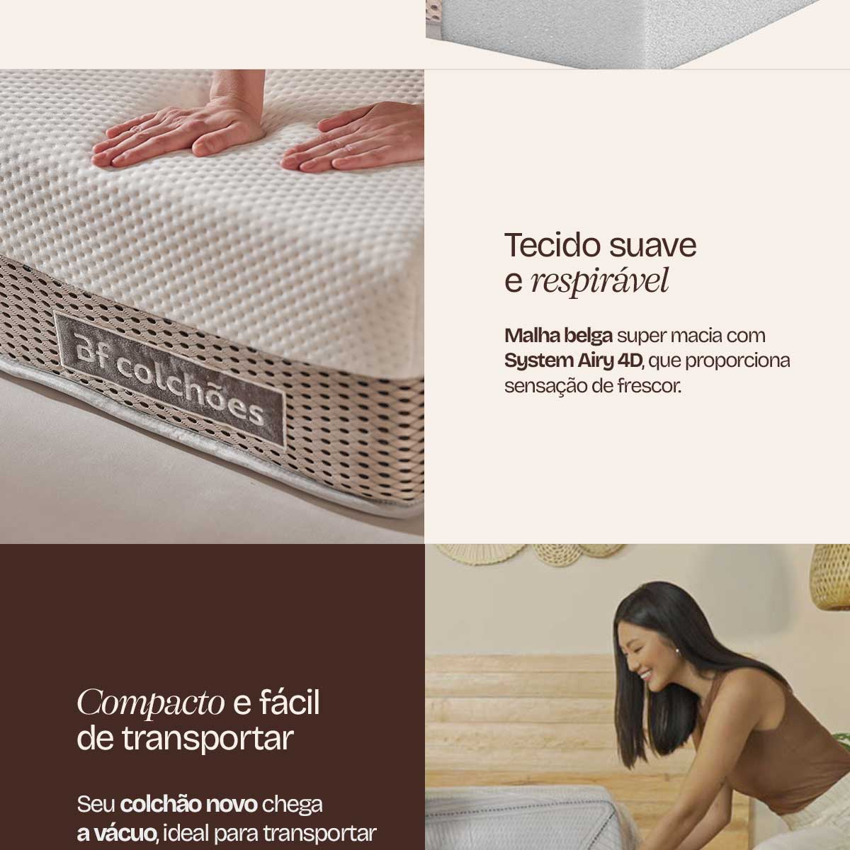 Colchão Solteiro Ortopédico Firme a Vácuo Premium BF Colchões