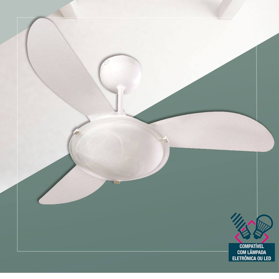 Ventilador Teto Ventisol Sunny com Lustre Branco