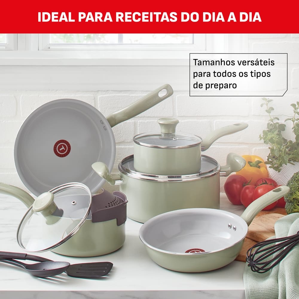 Conjunto de Panelas Tefal Recycled Ceramic 9 Peças