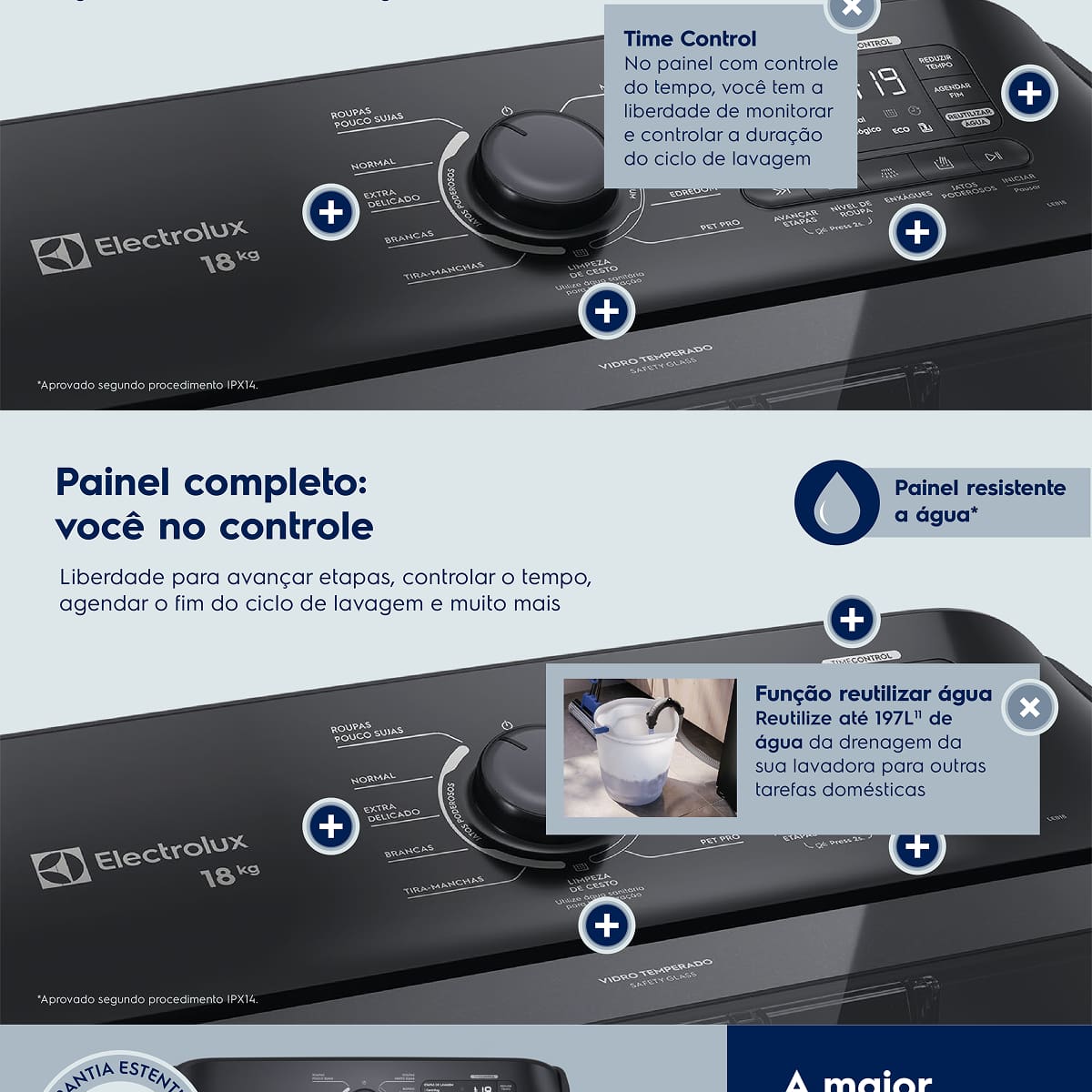 Lavadora de Roupas Electrolux Expert LEB18 18kg