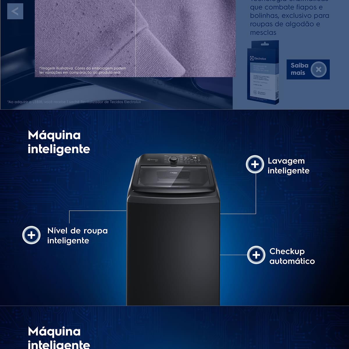 Lavadora de Roupas Electrolux Expert LEB18 18kg