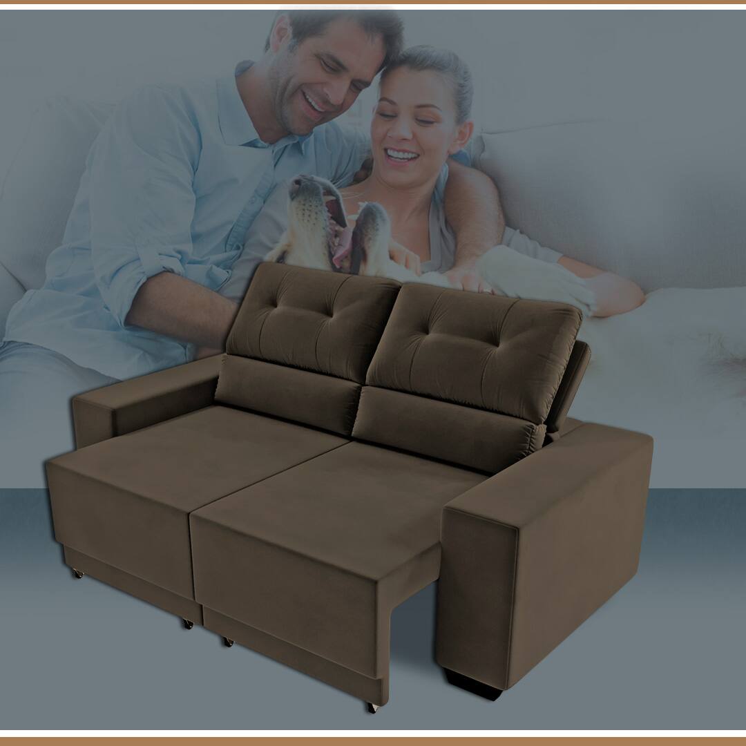 Sofá 3 Lugares Retrátil/Reclinável Phormatta Decor Niteroi Ponto