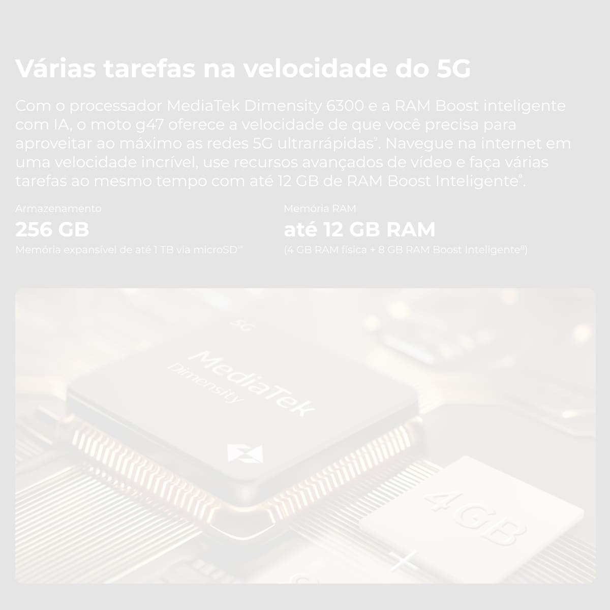 Smartphone Motorola Moto G47 5G 128GB 4GB RAM Câme...
