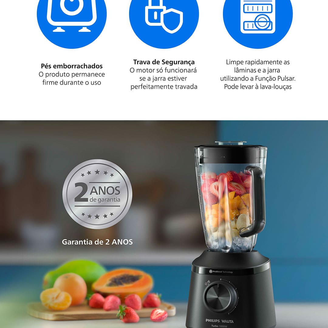 Liquidificador Philips Walita Série 3000 HR2270/9 