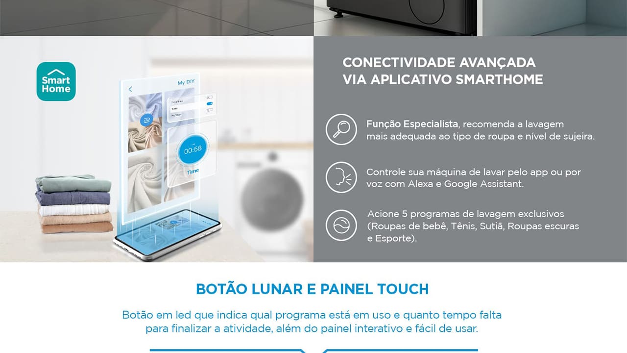 Lava e Seca Midea Slim HealthGuard Smart MF201D110
