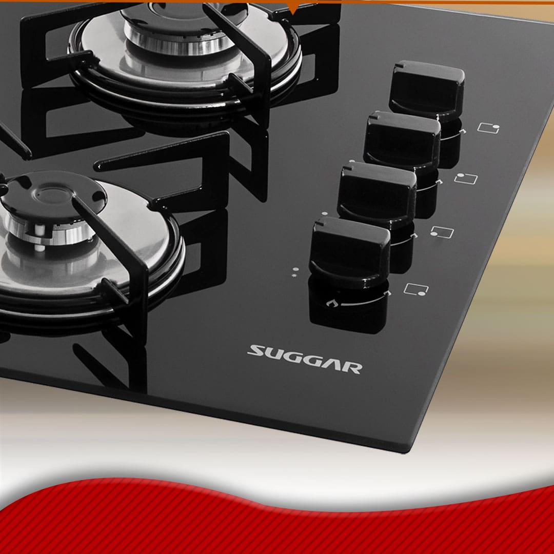 Cooktop Gás 4 Bocas Suggar FG4004VP limpeza segurança