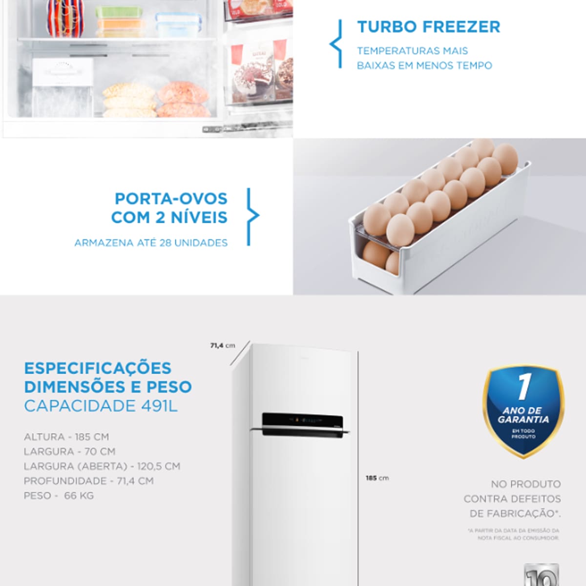 Geladeira Midea Frost Free MD-RT650EVD463 Duplex