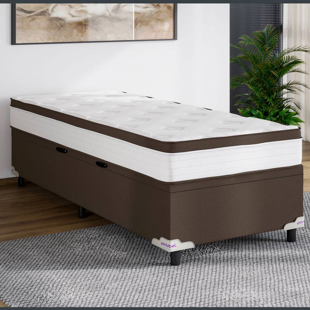 Cama Box Solteiro Portobel Noah com Baú