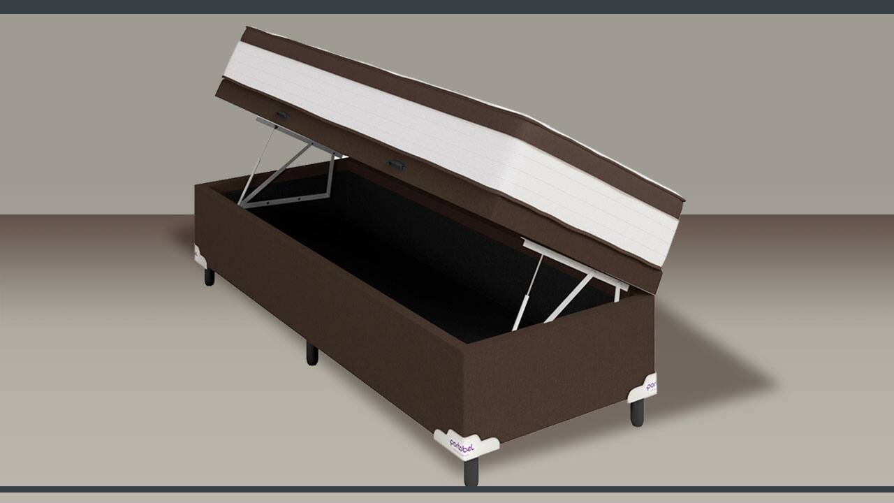 Cama Box Solteiro Portobel Noah molas ensacadas 100kg capacidade 