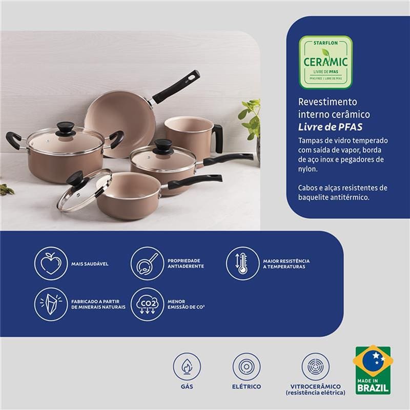 Jogo de Panelas Tramontina Évora 5 Peças