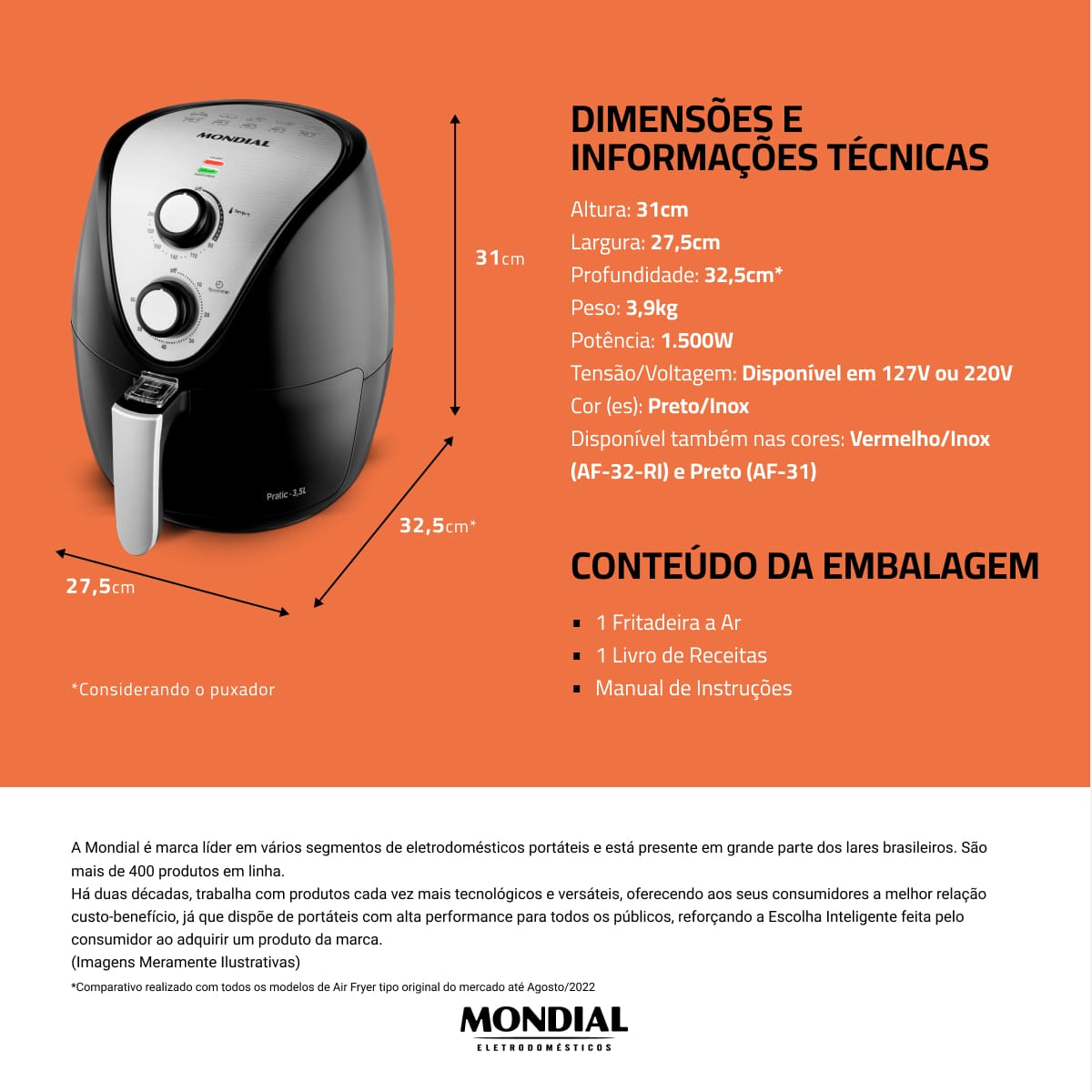 Fritadeira Mondial AF-30 Family