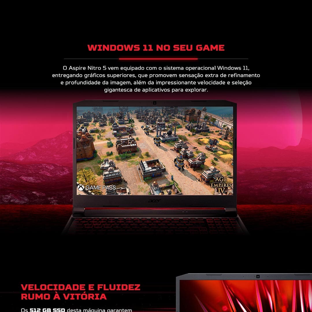 Notebook Gamer Acer Nitro 5 AN515-57-740K