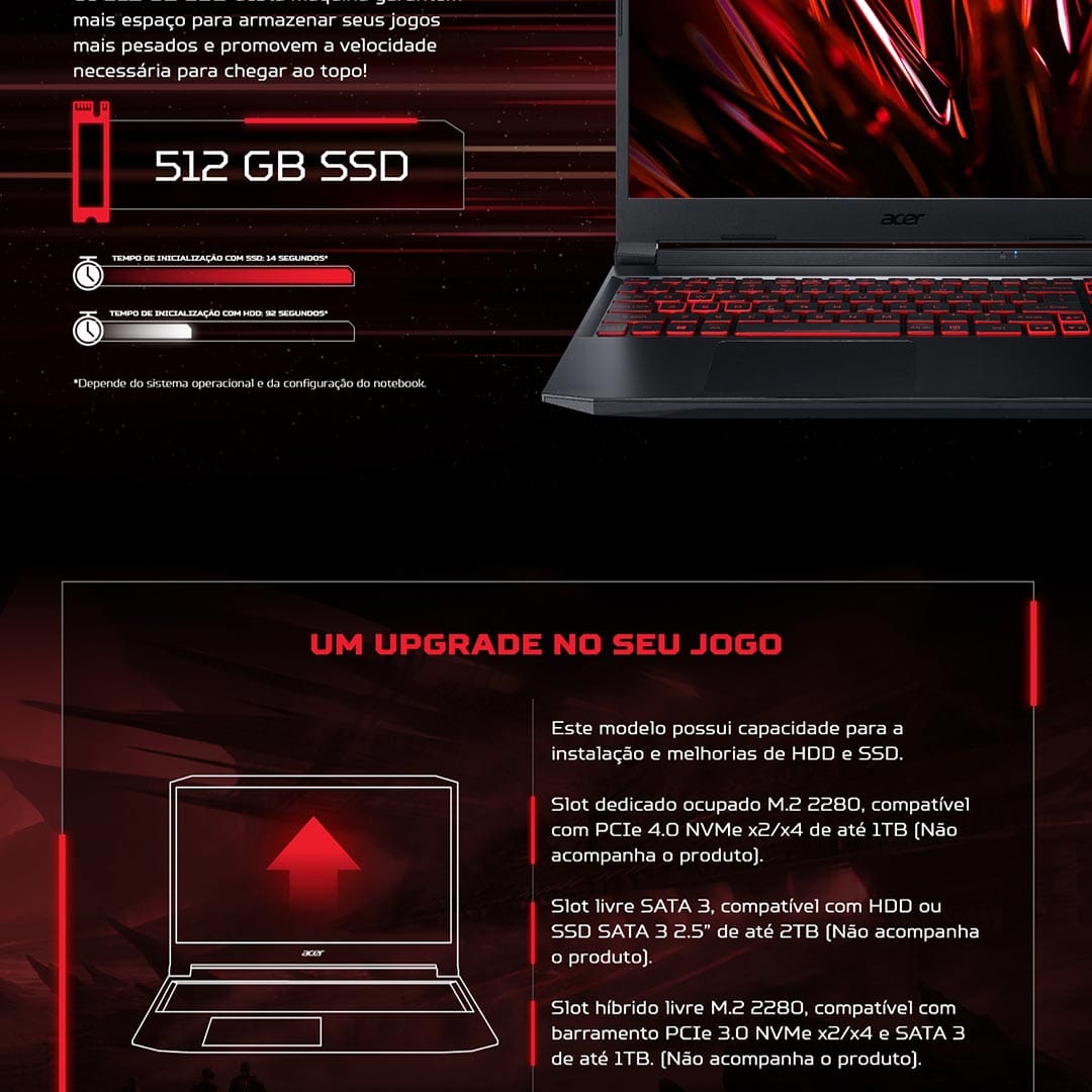 Notebook Gamer Acer Nitro 5 AN515-57-740K