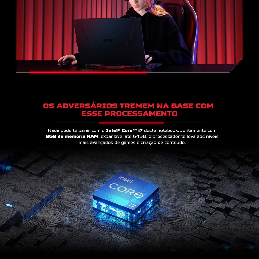 Notebook Gamer Acer Nitro 5 AN515-57-740K