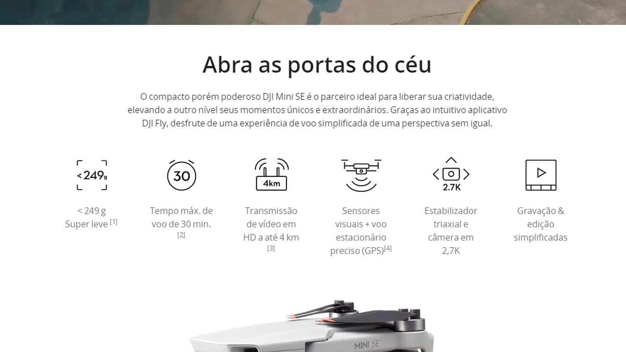 Drone DJI Mini SE Cinza