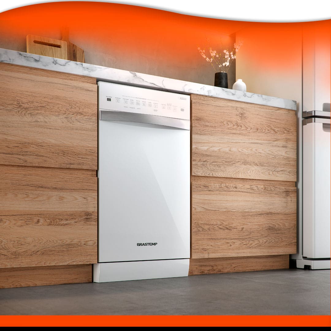 Lava Louças Brastemp BLF10BB embutida no armário da cozinha