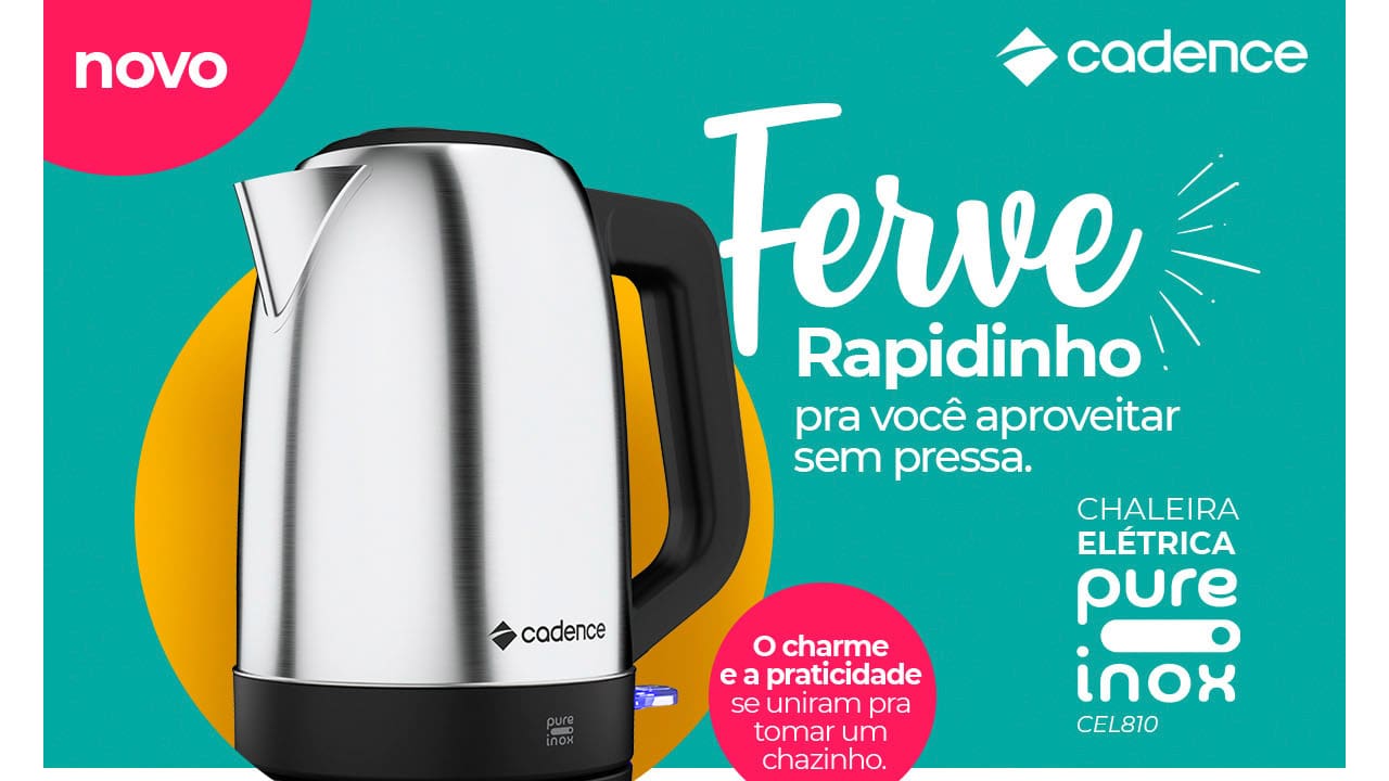 Chaleira Elétrica Cadence Pure Inox CEL810
